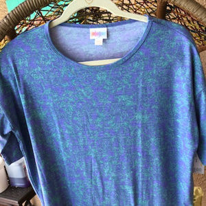 Lularoe Irma Tunic Paisley Purple Teal NWT XXS